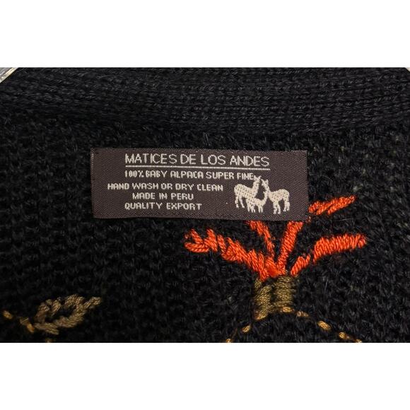 QUIPU Fall Floral Embroidered Baby Alpaca Wool Button Up Sweater Women's XXL - Picture 7 of 9